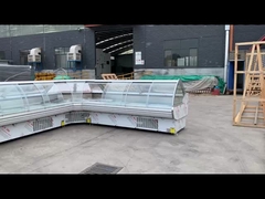 리프업 앞 곡선 유리 문이 있는 냉장용 서비스 오버 디스플레이 카운터