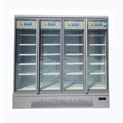 공기 냉각법 4 유리문 냉각기 220V R290은 주류및음료 디스플레이 냉동고를 직립시킵니다