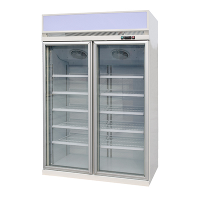 수직인 주도한 것을 가진 전기 똑바로 선 유리문부착냉동고 R290